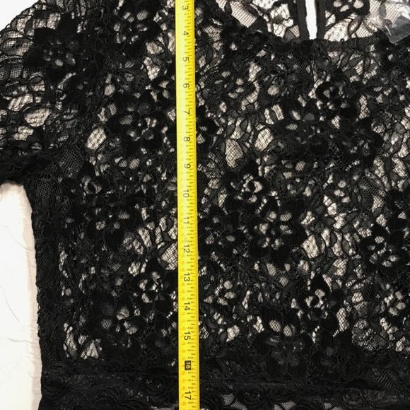 AllegraK,NWT, XL, Black, Lace, Cropped, Overlay, Long Sleeve, Top - Picture 7 of 8
